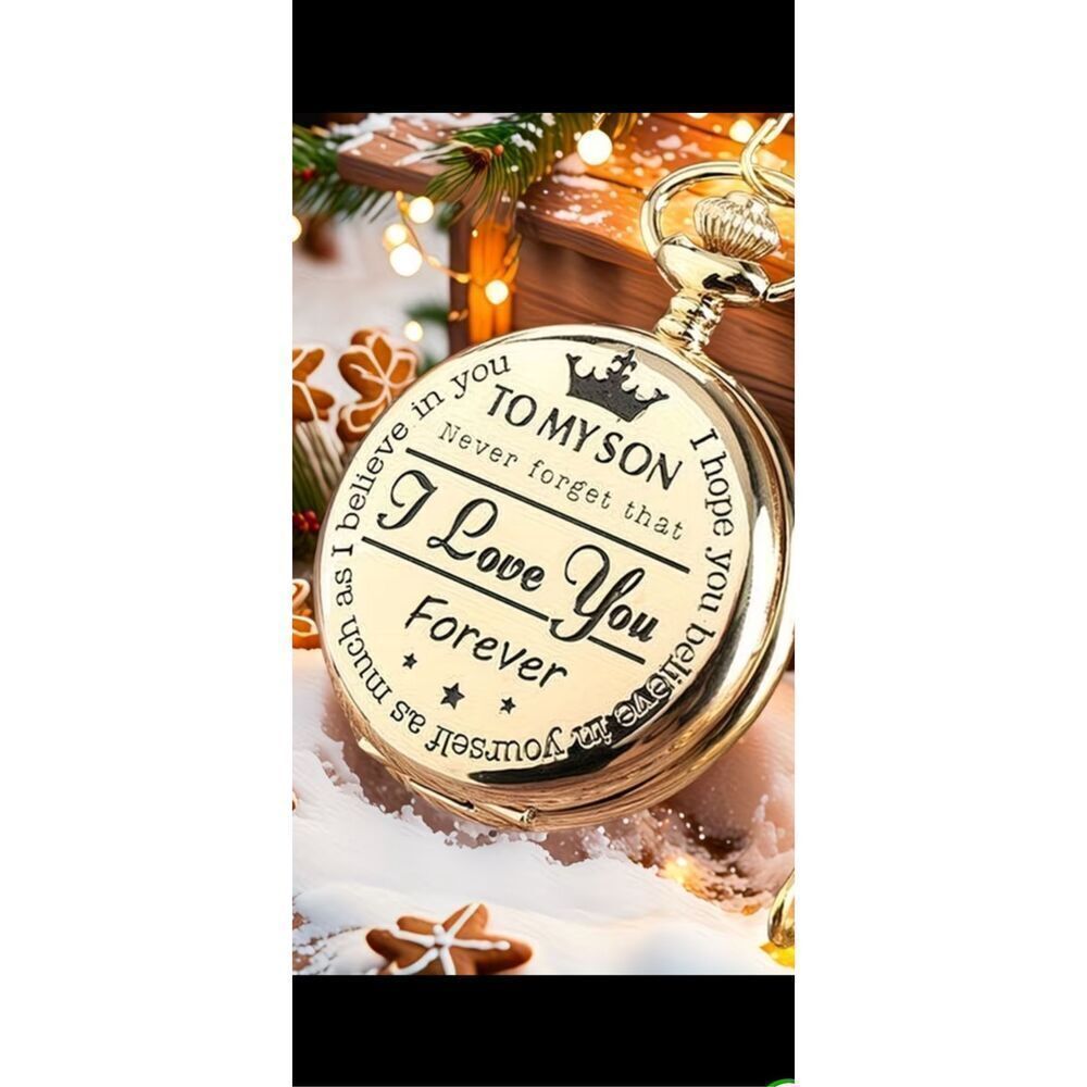 ✝️ Philippians 4:13 Pocket Watch Necklace – “I Can Do All Things” – Black Finish